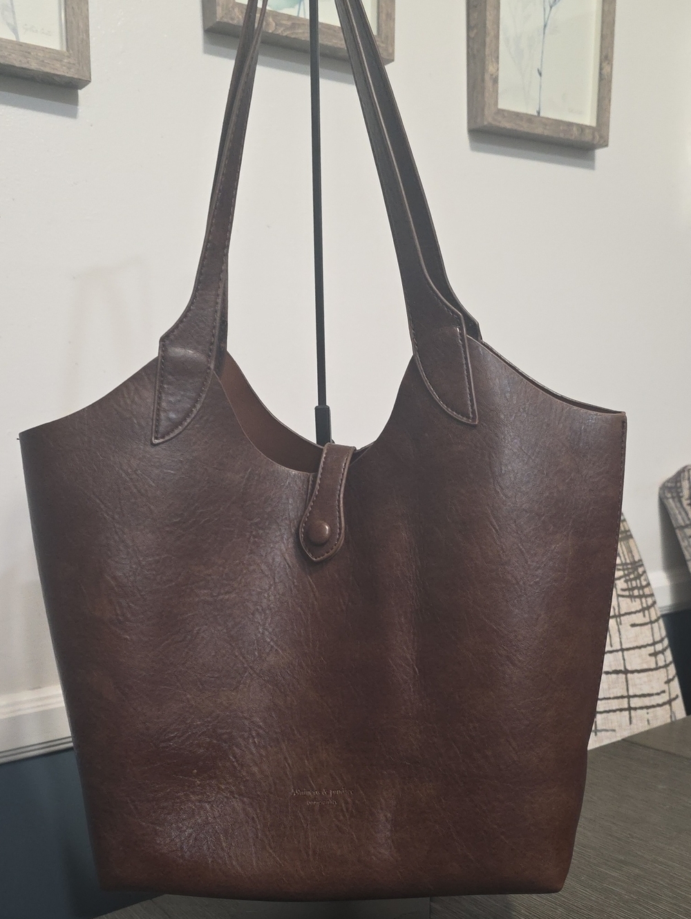 Faux Leather Medium Size Tote